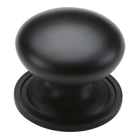 C2240 48-BKMT • 48 x 48 x 42mm • Matt Black • Heritage Brass Mushroom Cabinet Knob